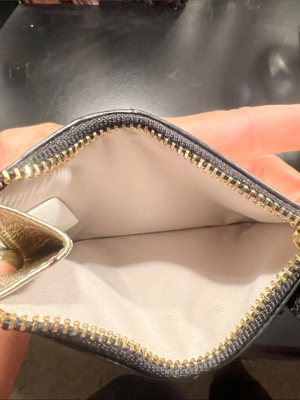 🖤RADLEY LONDON Metallic Gold Zip Card & Key Pouch with Star Charm✔️